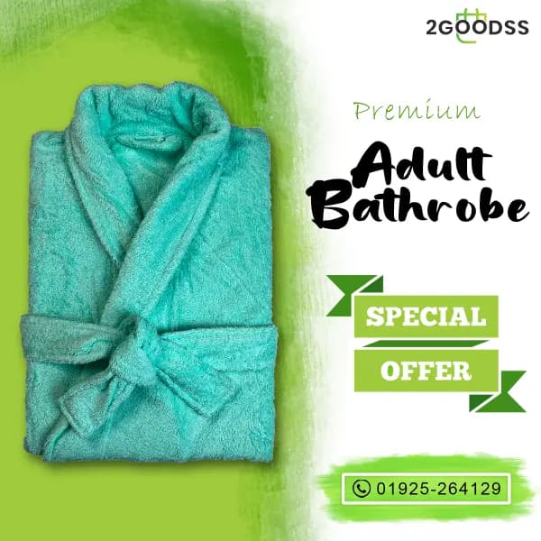 Export-Quality Shower Bathrobe Crafted from ultra-soft towel fabric for unmatched comfort — step out of the shower and into everyday luxury.