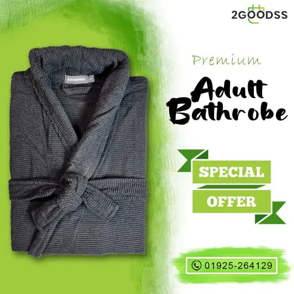Export-Quality Shower Bathrobe Crafted from ultra-soft towel fabric for unmatched comfort — step out of the shower and into everyday luxury.