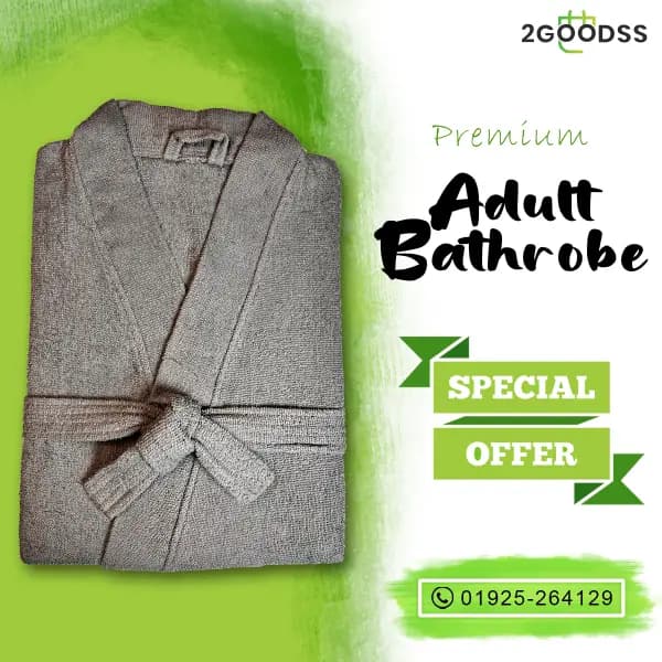 Export-Quality Shower Bathrobe Crafted from ultra-soft towel fabric for unmatched comfort — step out of the shower and into everyday luxury.