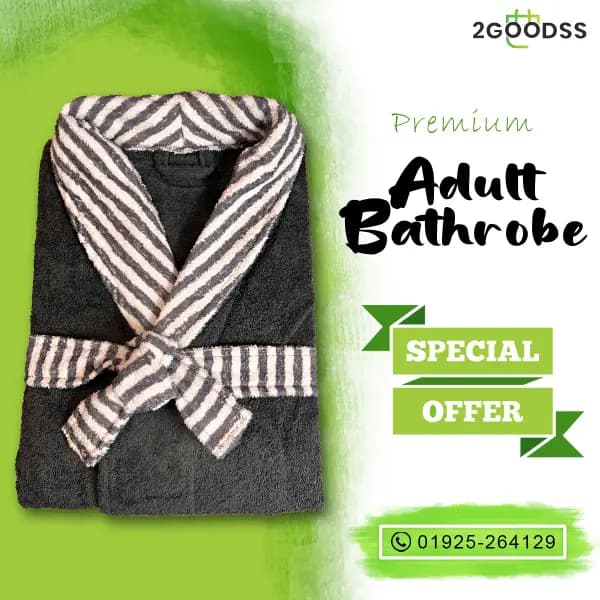 Export-Quality Shower Bathrobe Crafted from ultra-soft towel fabric for unmatched comfort — step out of the shower and into everyday luxury.