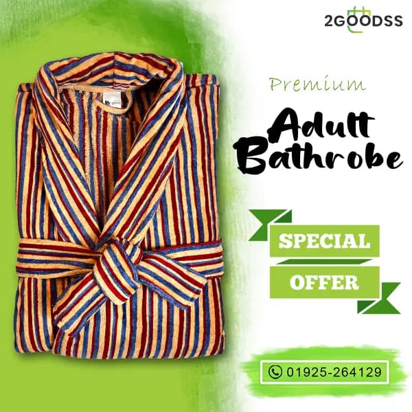 Export-Quality Shower Bathrobe Crafted from ultra-soft towel fabric for unmatched comfort — step out of the shower and into everyday luxury.