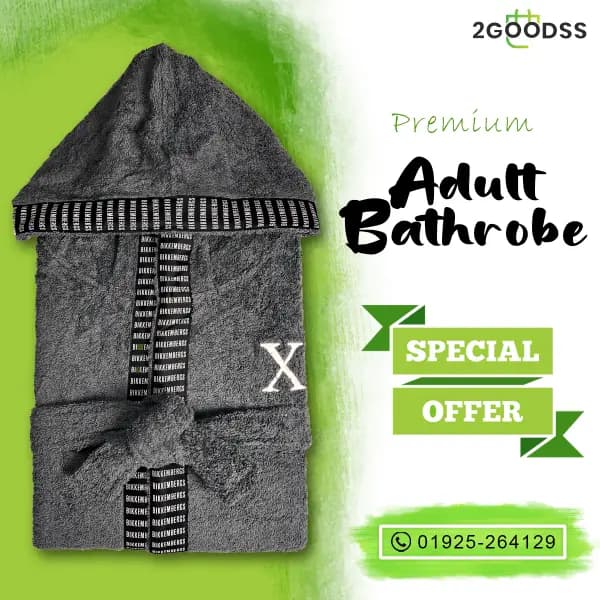 Export-Quality Shower Bathrobe Crafted from ultra-soft towel fabric for unmatched comfort — step out of the shower and into everyday luxury.