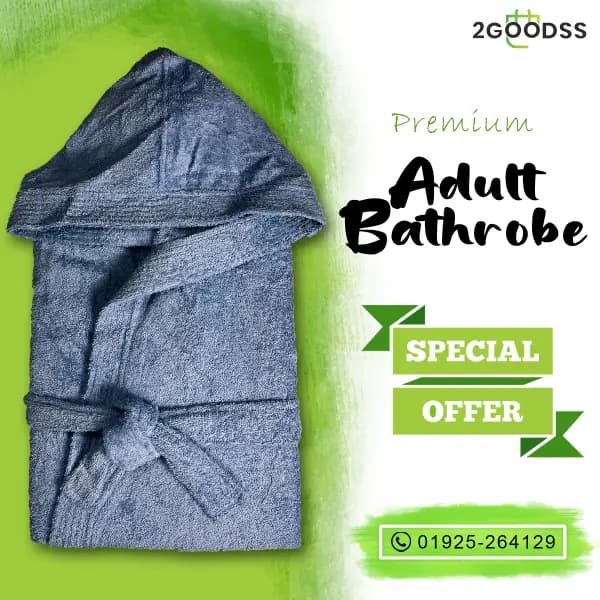 Export-Quality Shower Bathrobe Crafted from ultra-soft towel fabric for unmatched comfort — step out of the shower and into everyday luxury.